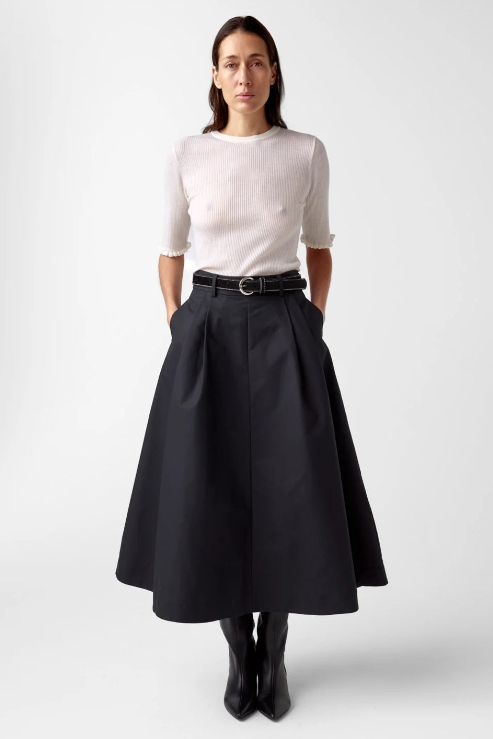 Anna Cotton Skirt Black