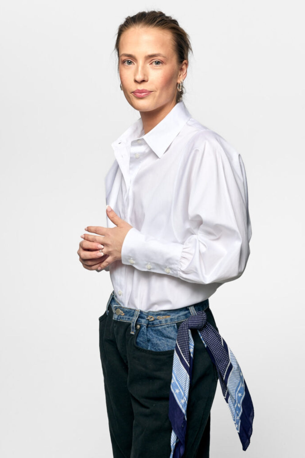 Anne Solid Shirt White