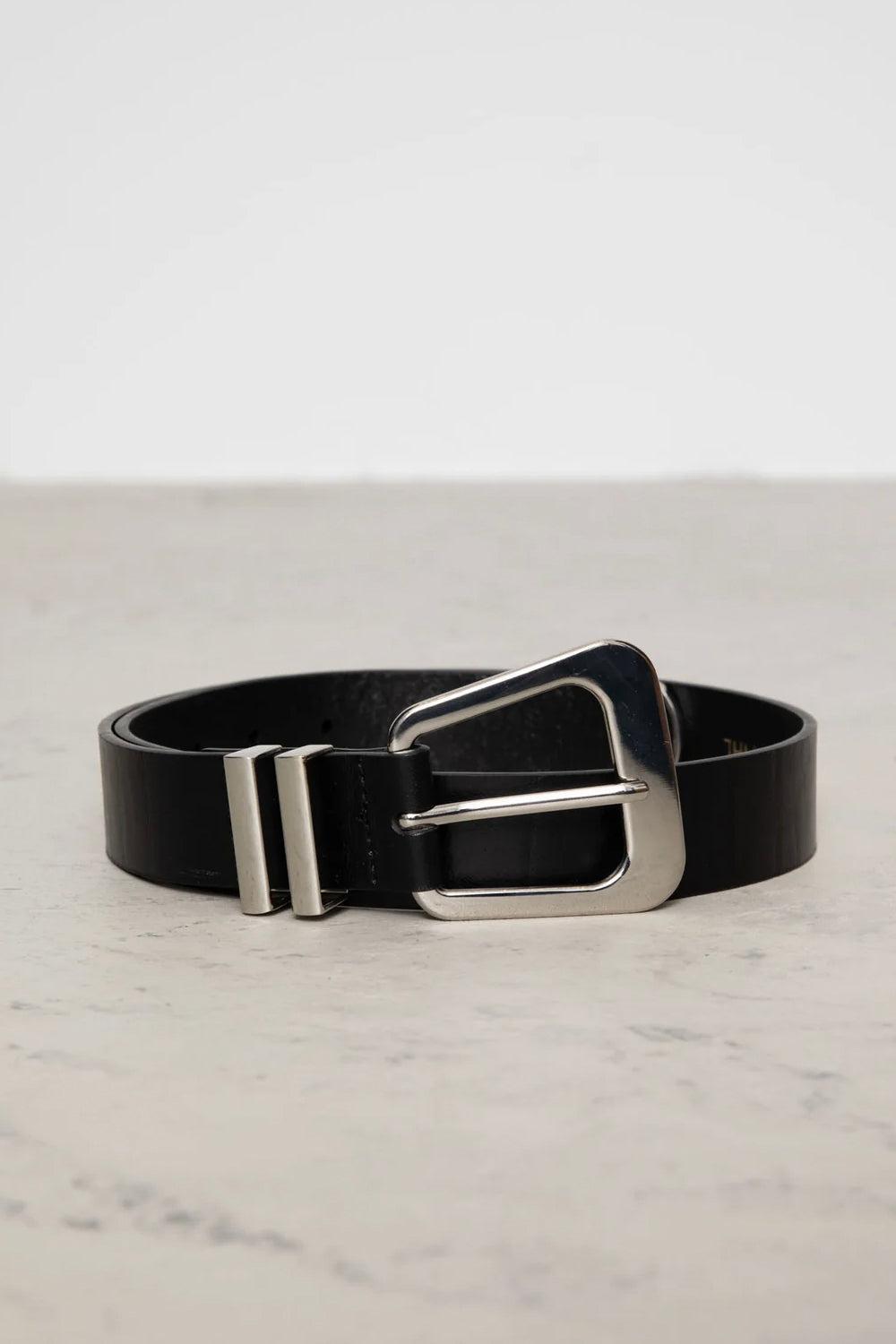 bennett belt black silver