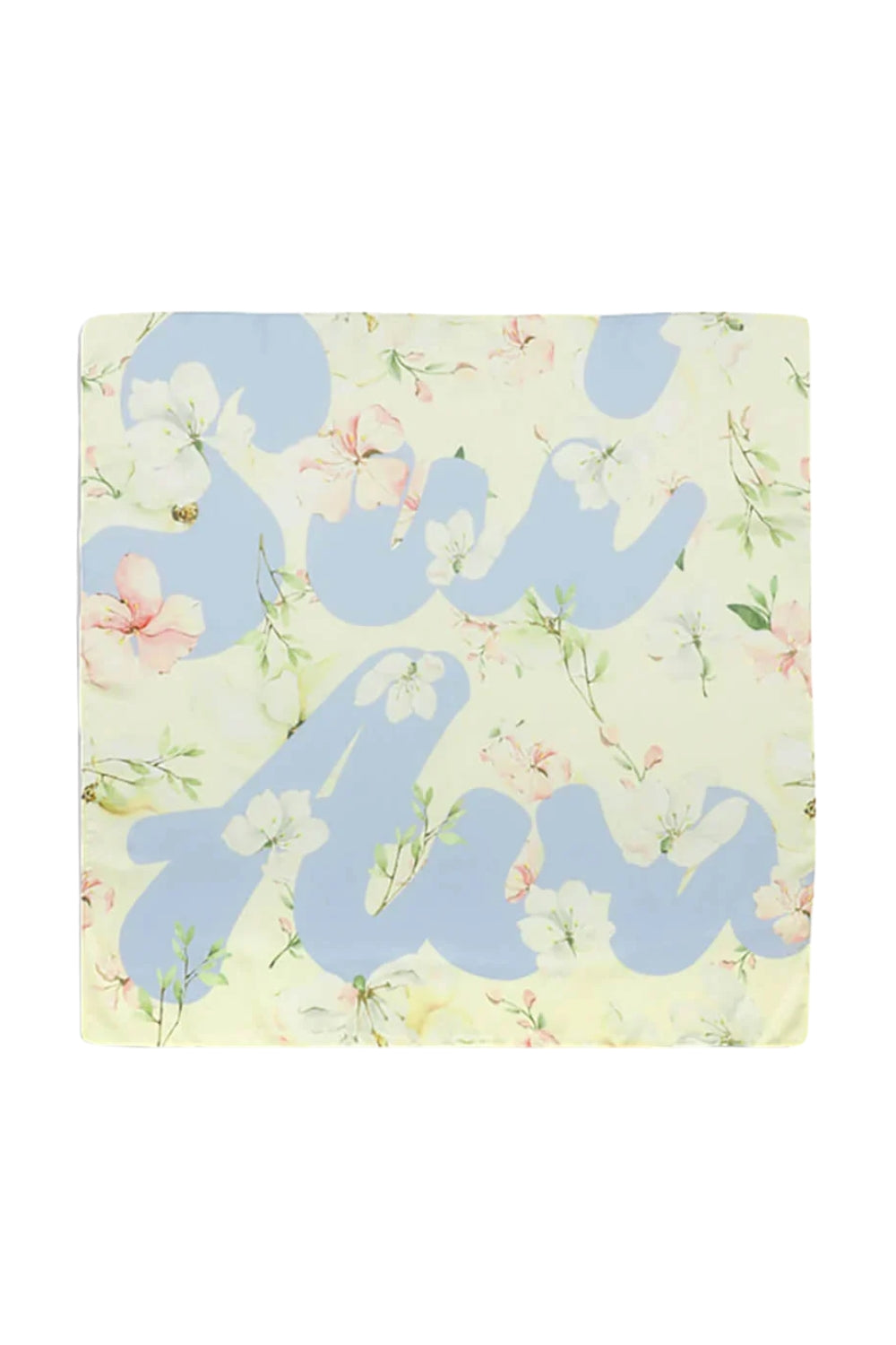 Floral Scarf Butter Yellew/Blue
