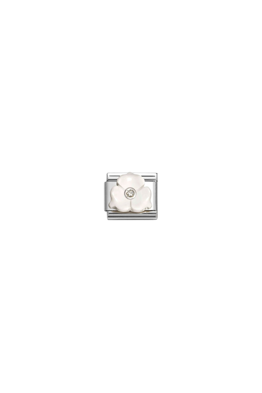 Stone Symbols 925 Sterling Silver & CZ White 3-Petaled Flower
