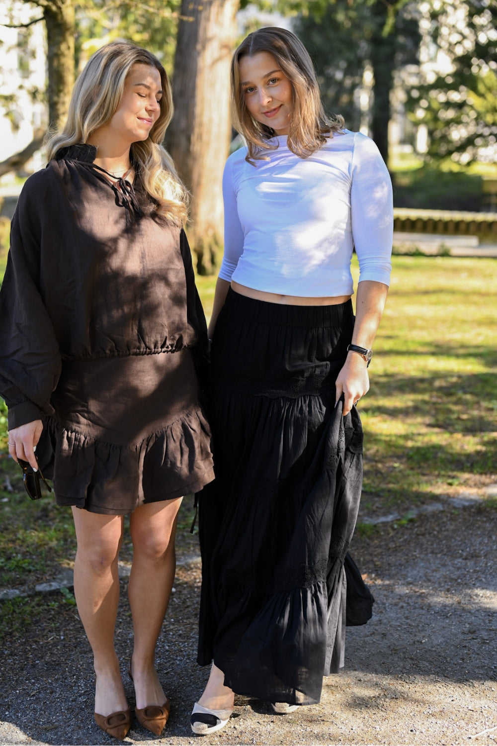 Cotton Slub Skirt Black