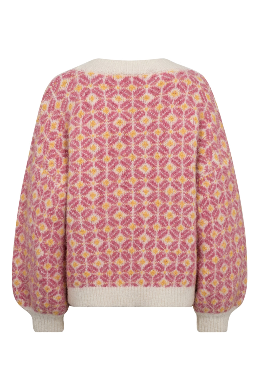 Stavanger Knit Pullover Off-White/Pink