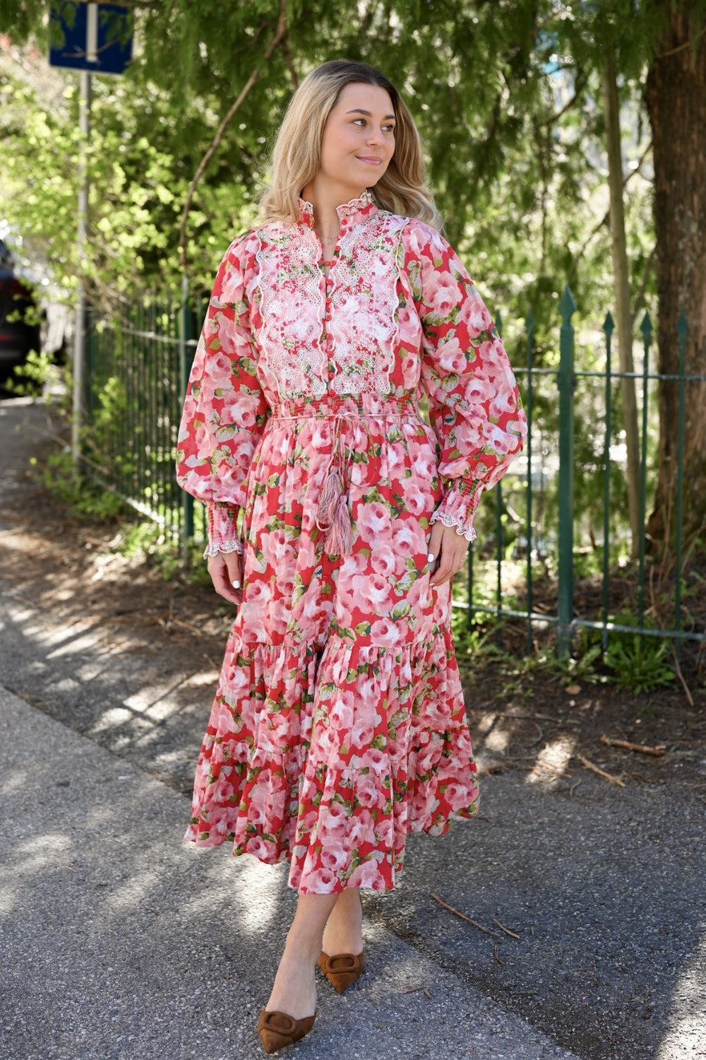 Cotton Slub Midi Dress Romance