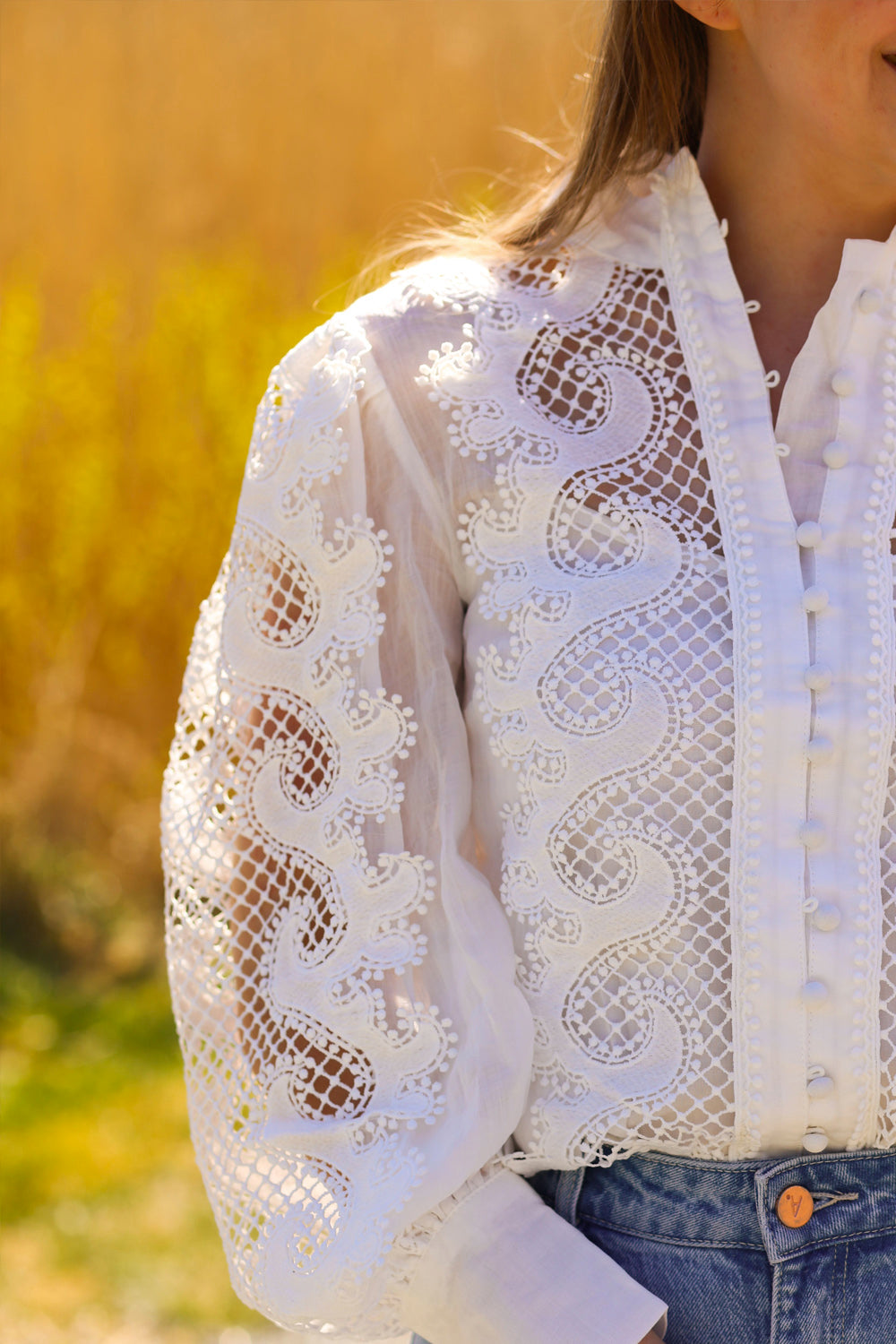 Victoriana Lace Blouse Ivory