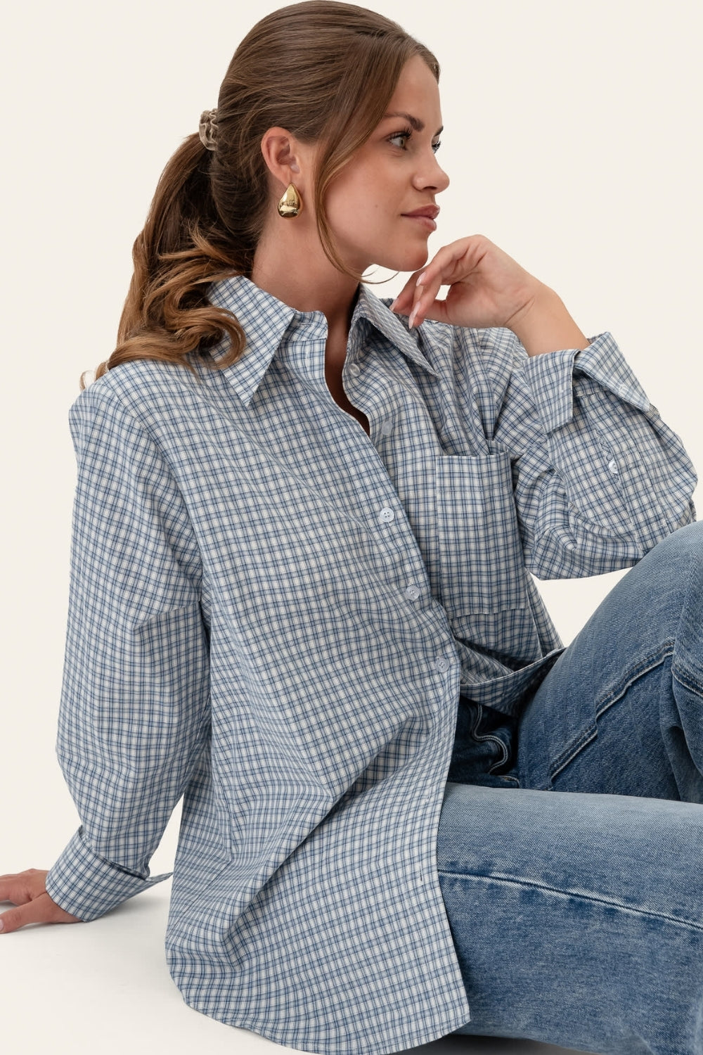 IsabellaIC Shirt Blue Check