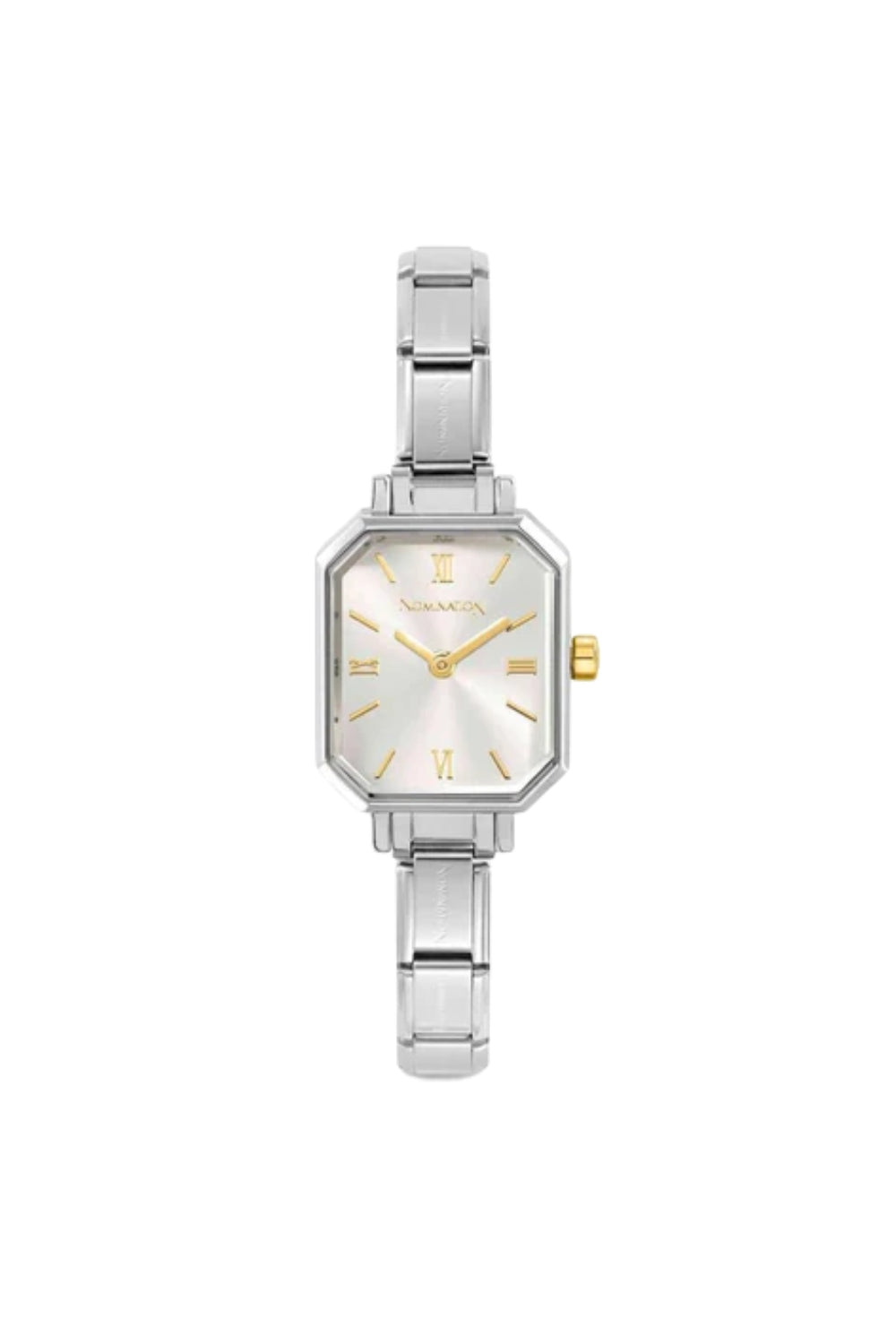 Paris Watch With Steel Strap and Rectangular Hands Silver