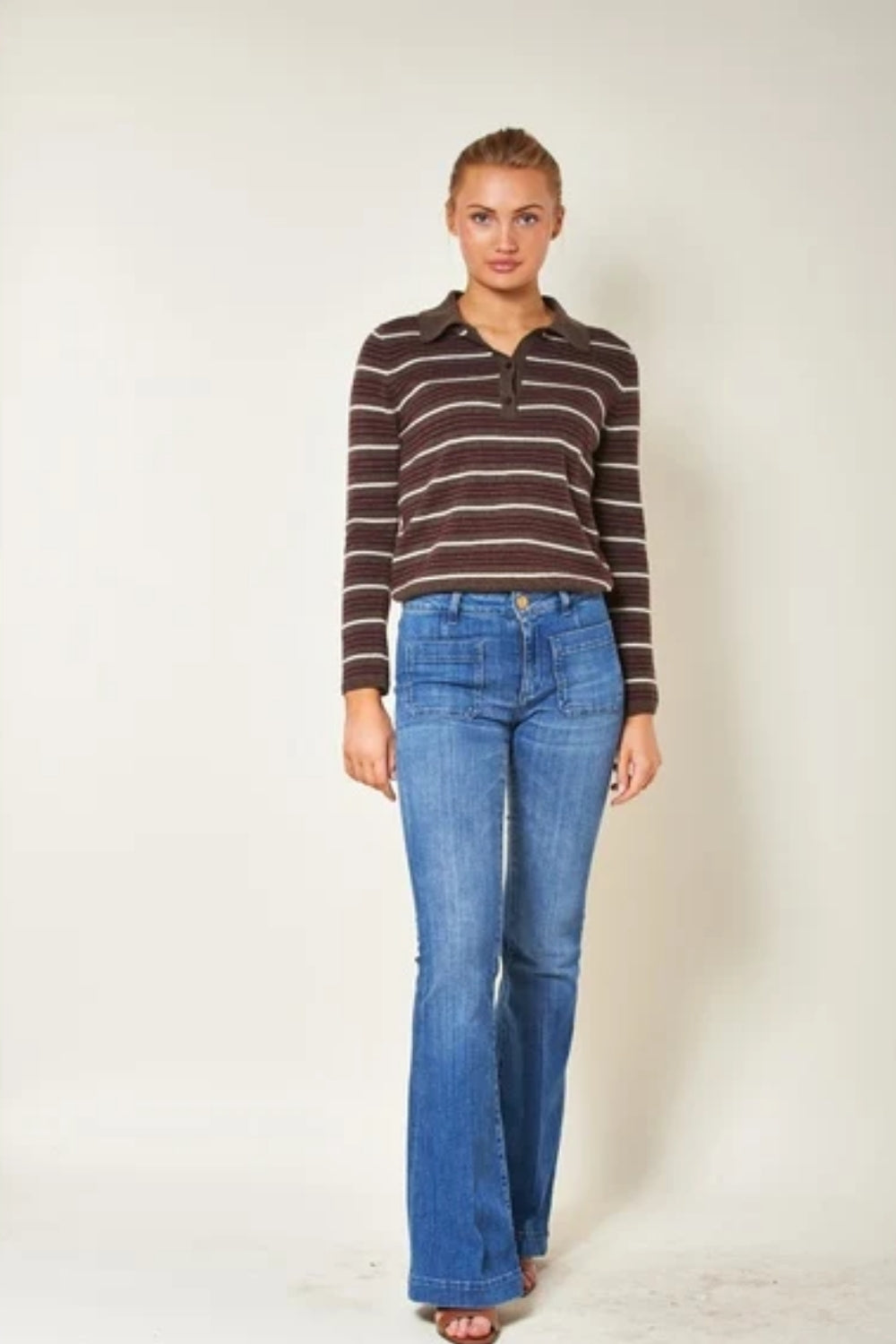 Cassie Stripe DK Brown Combo