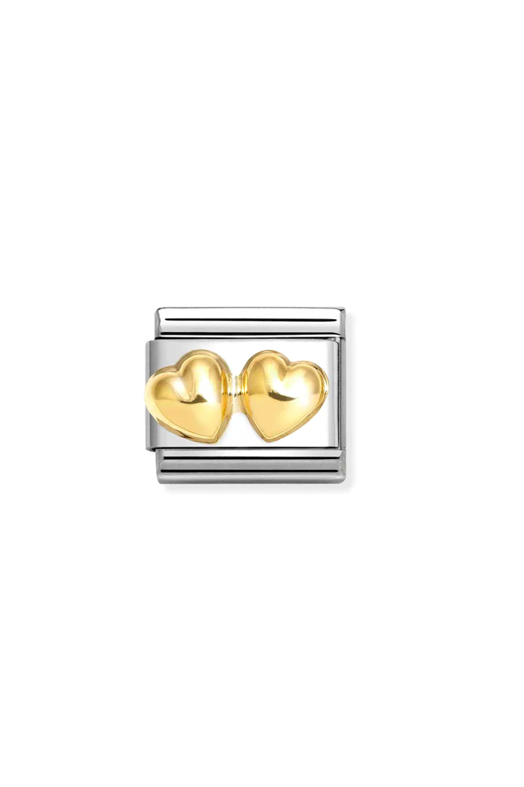 LOVE 18k gold double rounded hearts