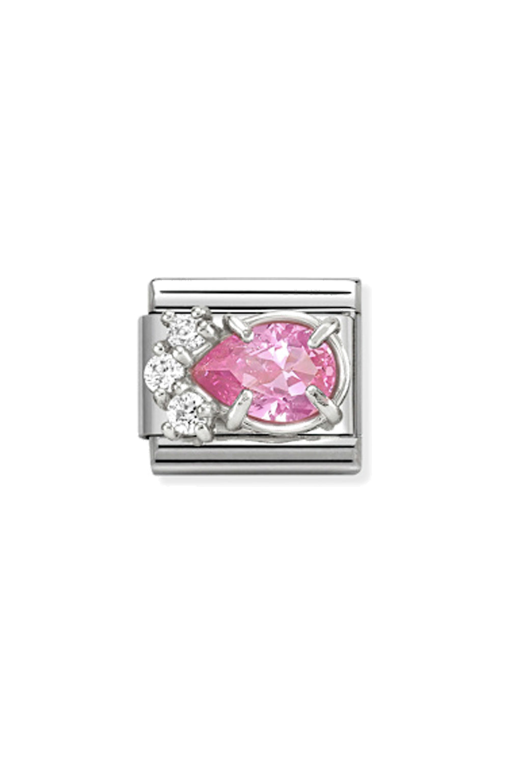 Classic cz & 925 Sterling Silver Pink Drop
