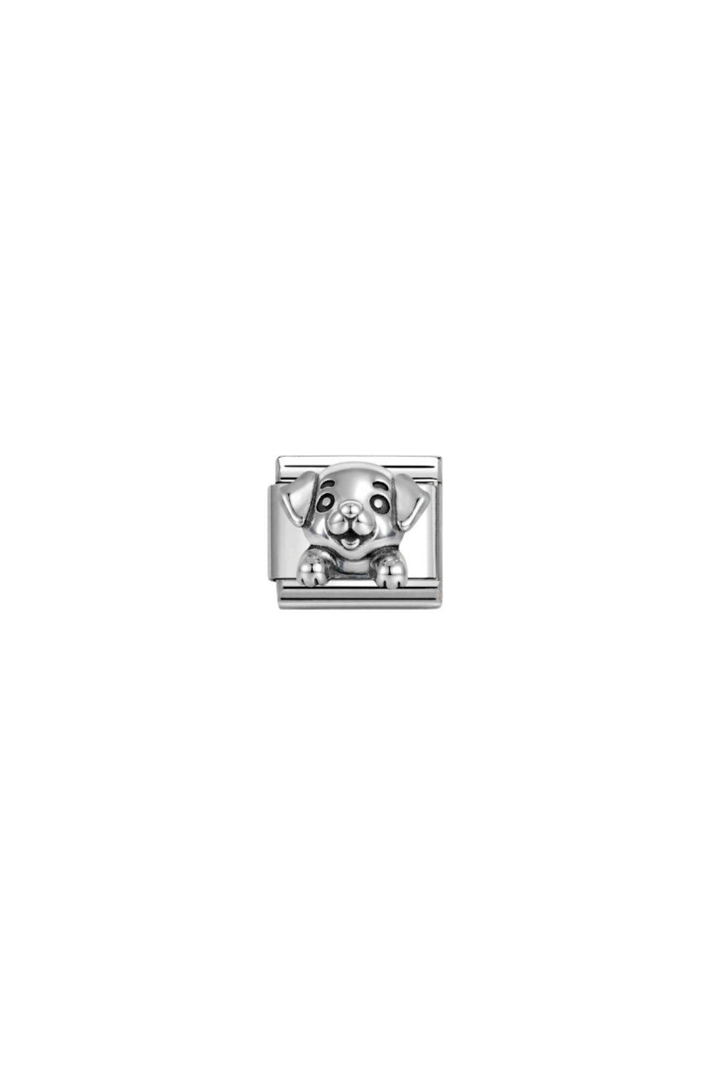 Oxidized Symbols Steel And 925 Sterling Silver Dog