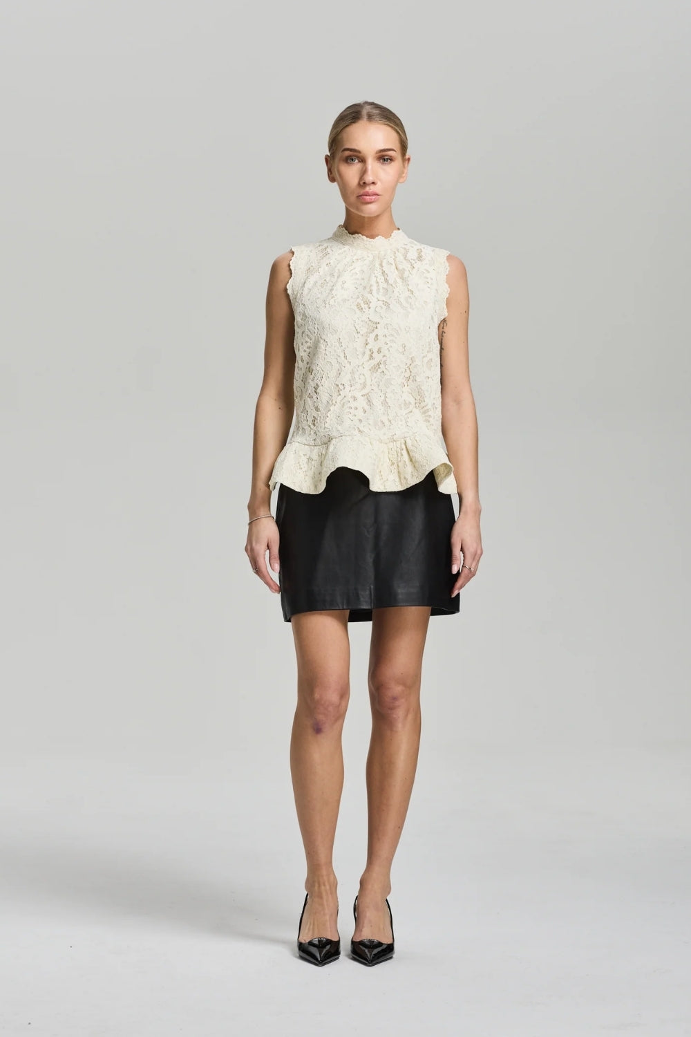 Beatrice Lace Top Cream