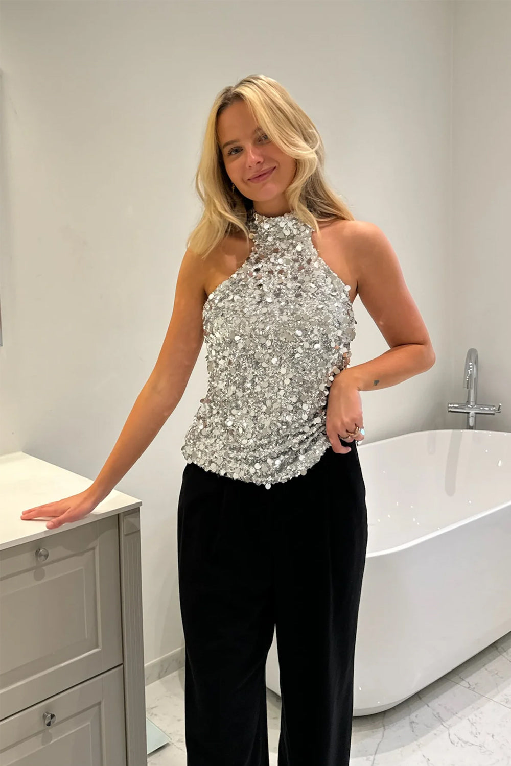 Emilyic Top - Silver Sequin
