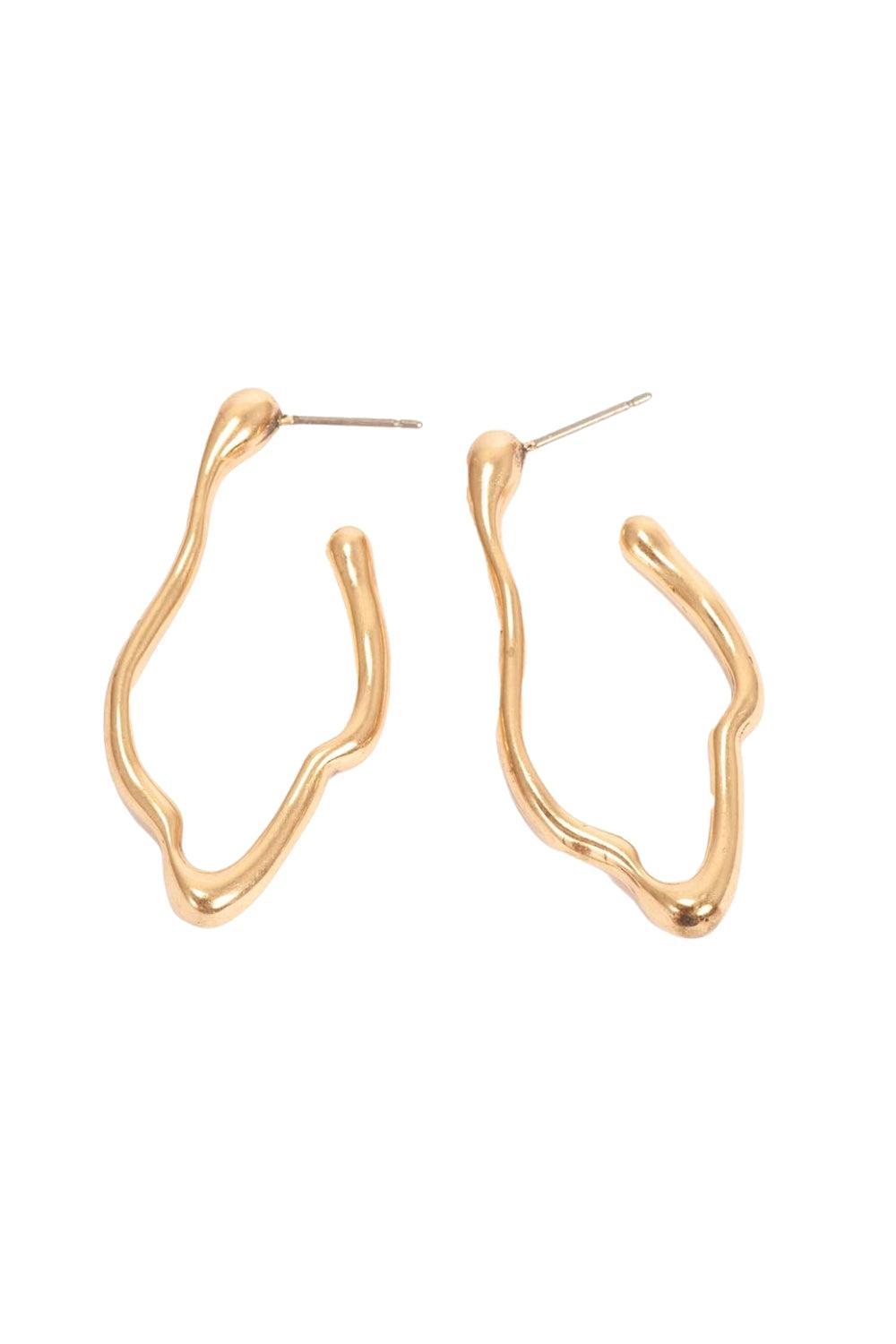 øredobb 38mm sculpured creol raw gold