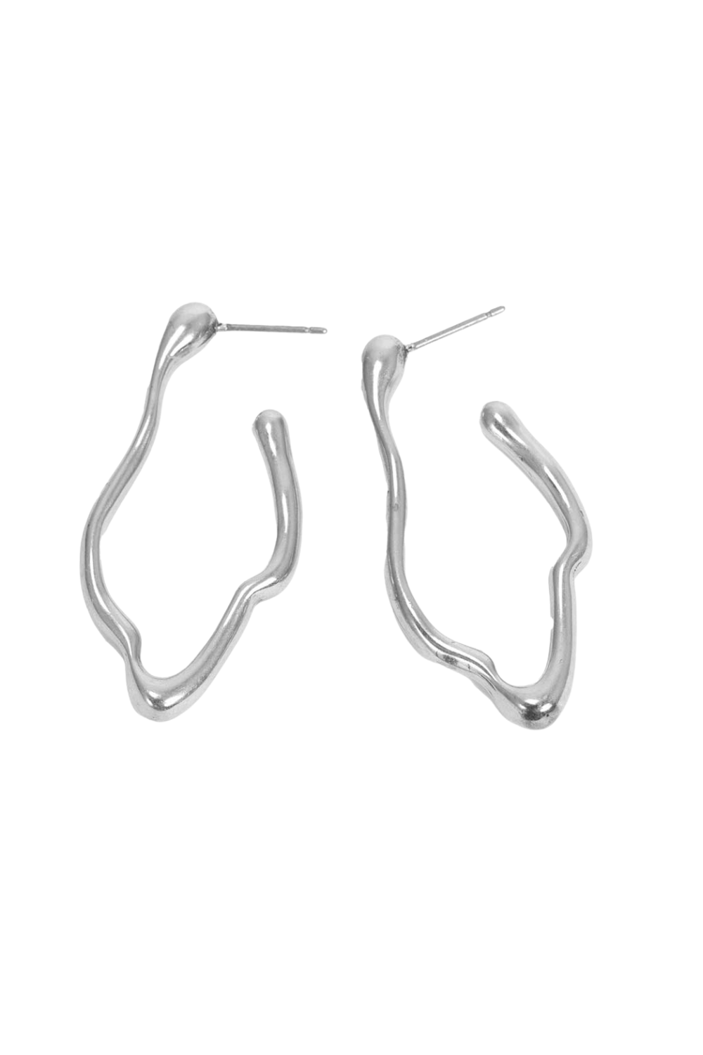 øredobb 38mm sculpured creol raw silver