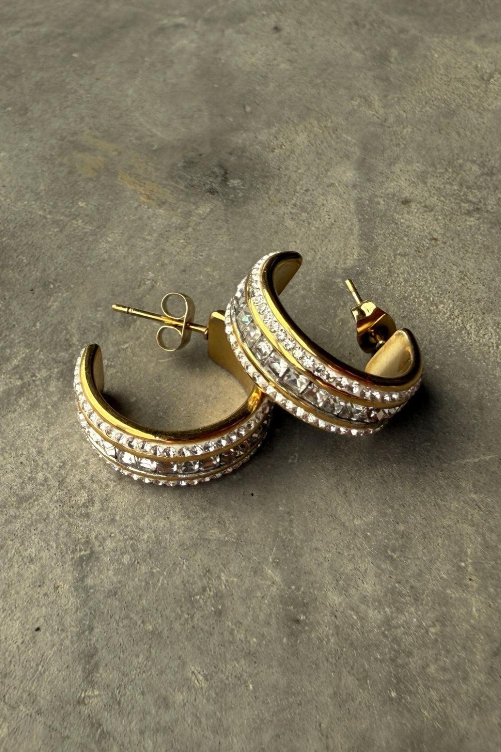 øredobb creol w/3 stripes gull