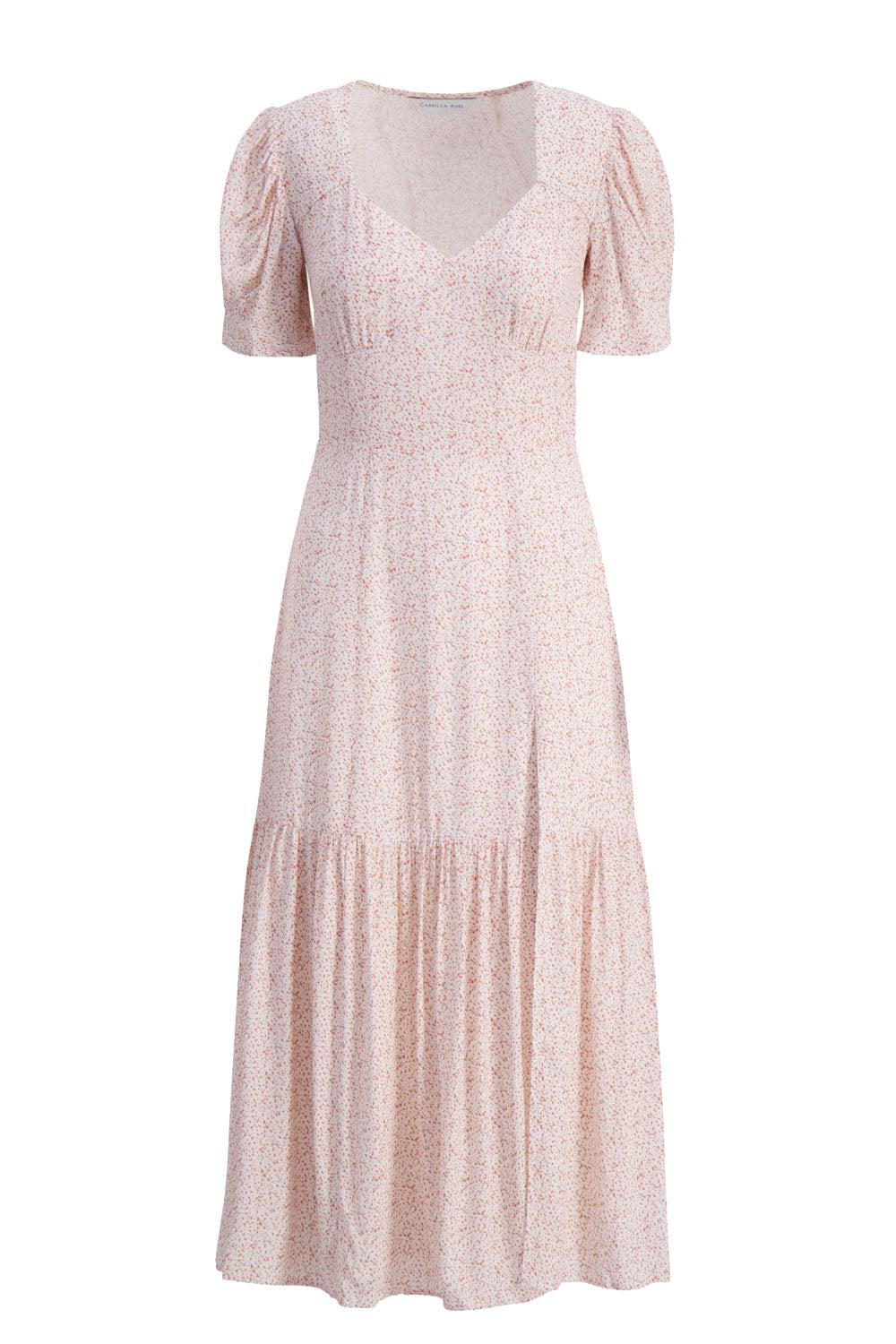 Sienna-Split-Dress-Peach-Flower-Print